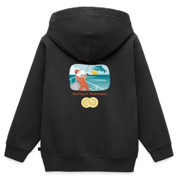 Casting Hope Taumeln im Bewusstsein - Kinder Premium Organic Zip Hoodie - Schwarz - Hinten - AI Model Kid Male (0cm)