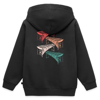 Vibraphone rétro vintage Jazz Music Vibes Player - Sweat Premium à capuche zippé enfant bio - noir - Dos - AI Model Kid Male (0cm)