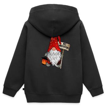 PC Wichtel Weihnachtsgnom - Kinder Premium Organic Zip Hoodie - Schwarz - Hinten - AI Model Kid Male (0cm)