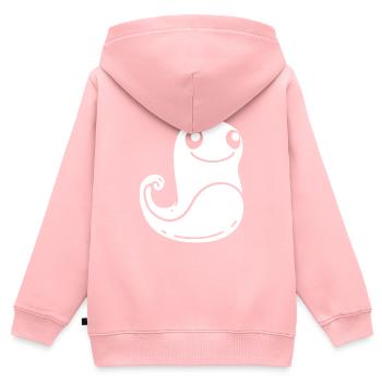 limace 3 - Sweat Premium à capuche zippé enfant bio - rose - Dos - AI Model Kid Female (0cm)