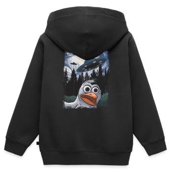 Cooler Lustiger Pinguin - Kinder Premium Organic Zip Hoodie - Schwarz - Hinten - AI Model Kid Male (0cm)