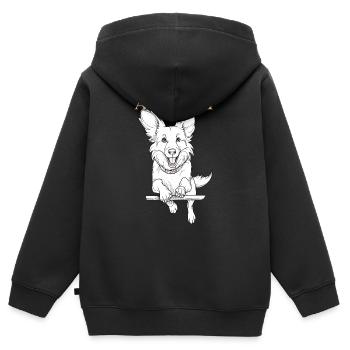 AGILITÉ DU CHIEN - Sweat Premium à capuche zippé enfant bio - noir - Dos - AI Model Kid Male (0cm)