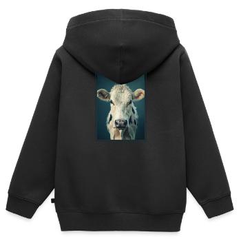 Vaches Vache - Sweat Premium à capuche zippé enfant bio - noir - Dos - AI Model Kid Male (0cm)