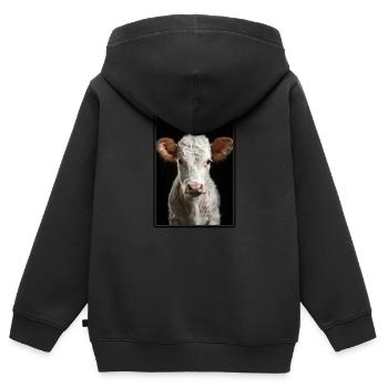 Vaches Vache - Sweat Premium à capuche zippé enfant bio - noir - Dos - AI Model Kid Male (0cm)