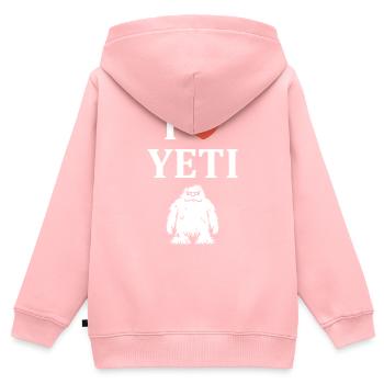Yeti - Kinder Premium Organic Zip Hoodie - Rosa - Hinten - AI Model Kid Female (0cm)