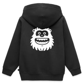 Yeti - Sweat Premium à capuche zippé enfant bio - noir - Dos - AI Model Kid Male (0cm)