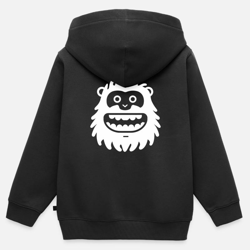 Yeti - Kinder Premium Organic Zip Hoodie - Schwarz
