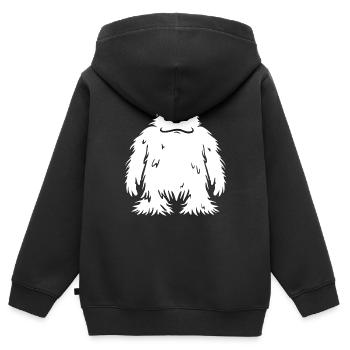 Yeti - Sweat Premium à capuche zippé enfant bio - noir - Dos - AI Model Kid Male (0cm)