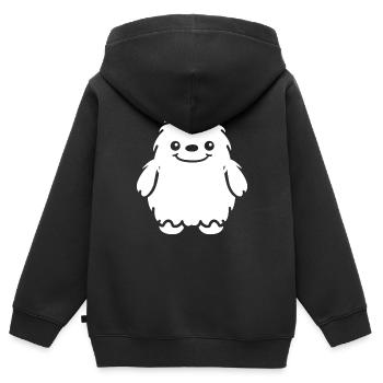 Yeti - Sweat Premium à capuche zippé enfant bio - noir - Dos - AI Model Kid Male (0cm)