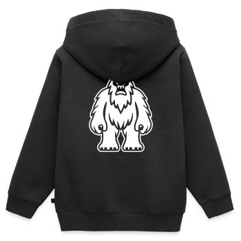 Yeti - Sweat Premium à capuche zippé enfant bio - noir - Dos - AI Model Kid Male (0cm)