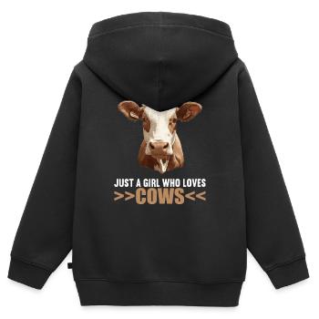 Vaches Vache - Sweat Premium à capuche zippé enfant bio - noir - Dos - AI Model Kid Male (0cm)