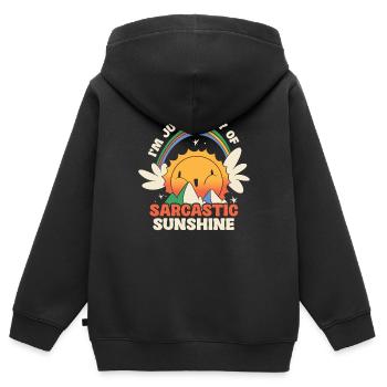 Ich Bin Nur Ein Strahl Von Sarkastischem - Kinder Premium Organic Zip Hoodie - Schwarz - Hinten - AI Model Kid Male (0cm)