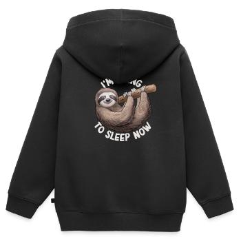 funny sloth gift idea animal lover - Kids Premium Organic Zip-up Hoodie - black - Back - AI Model Kid Male (0cm)