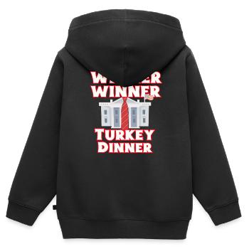  Gewinner thanksgiving dinner - Kinder Premium Organic Zip Hoodie - Schwarz - Hinten - AI Model Kid Male (0cm)