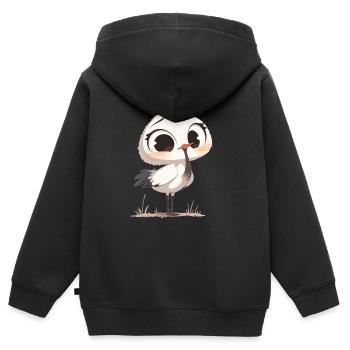 Cranes Crane - Kids Premium Organic Zip-up Hoodie - black - Back - AI Model Kid Male (0cm)