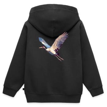 Cranes Crane - Kids Premium Organic Zip-up Hoodie - black - Back - AI Model Kid Male (0cm)