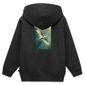 Cranes Crane - Kids Premium Organic Zip-up Hoodie - black - Back - AI Model Kid Male (0cm)