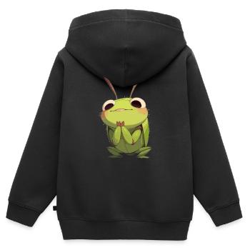 Grillen Grille - Kinder Premium Organic Zip Hoodie - Schwarz - Hinten - AI Model Kid Male (0cm)