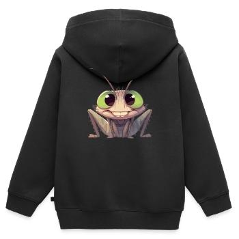 Grillen Grille - Kinder Premium Organic Zip Hoodie - Schwarz - Hinten - AI Model Kid Male (0cm)