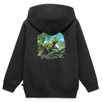 Grillen Grille - Kinder Premium Organic Zip Hoodie - Schwarz - Hinten - AI Model Kid Male (0cm)