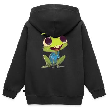 Grillen Grille - Kinder Premium Organic Zip Hoodie - Schwarz - Hinten - AI Model Kid Male (0cm)