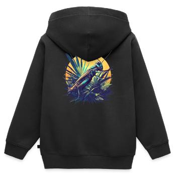 Grillen Grille - Kinder Premium Organic Zip Hoodie - Schwarz - Hinten - AI Model Kid Male (0cm)
