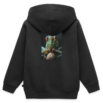 Grillen Grille - Kinder Premium Organic Zip Hoodie - Schwarz - Hinten - AI Model Kid Male (0cm)