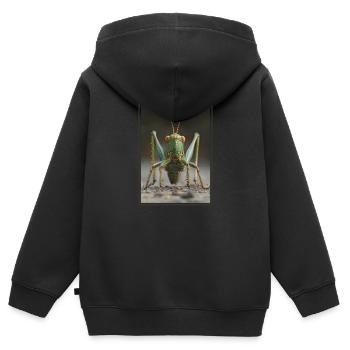 Grillen Grille - Kinder Premium Organic Zip Hoodie - Schwarz - Hinten - AI Model Kid Male (0cm)