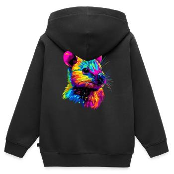 Quokka Be Quokka Joyeux Coloré Australie Quokkas - Sweat Premium à capuche zippé enfant bio - noir - Dos - AI Model Kid Male (0cm)
