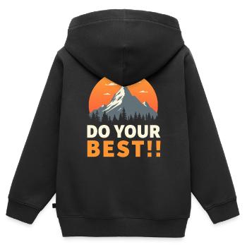 ZITAT IM TREND - Kinder Premium Organic Zip Hoodie - Schwarz - Hinten - AI Model Kid Male (0cm)
