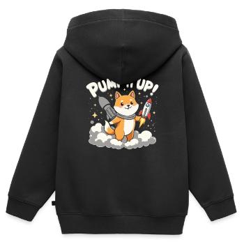 POMPE VERS LA LUNE - Sweat Premium à capuche zippé enfant bio - noir - Dos - AI Model Kid Male (0cm)