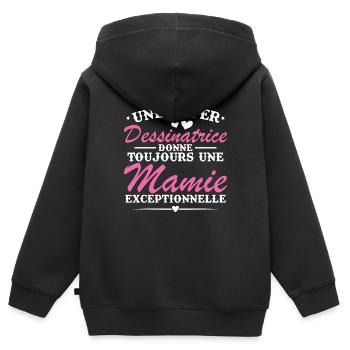 Cartoonist always gives exceptional granny - Kids Premium Organic Zip-up Hoodie - black - Back - AI Model Kid Male (0cm)