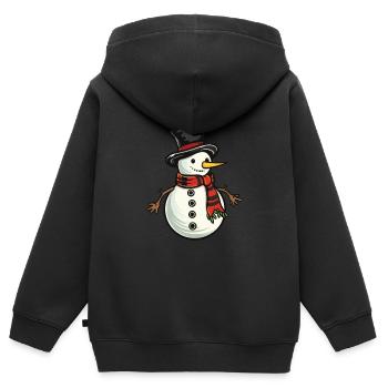 bonhomme de neige hiver neige - Sweat Premium à capuche zippé enfant bio - noir - Dos - AI Model Kid Male (0cm)