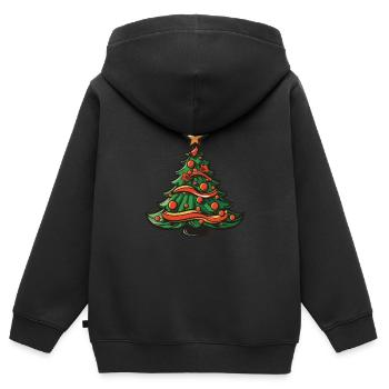 Tannenbaum Weihnachten - Kinder Premium Organic Zip Hoodie - Schwarz - Hinten - AI Model Kid Male (0cm)