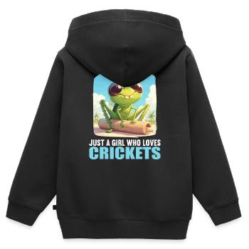 Grillen Grille - Kinder Premium Organic Zip Hoodie - Schwarz - Hinten - AI Model Kid Male (0cm)