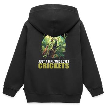Grillen Grille - Kinder Premium Organic Zip Hoodie - Schwarz - Hinten - AI Model Kid Male (0cm)