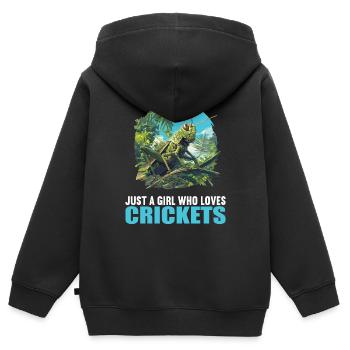 Grillen Grille - Kinder Premium Organic Zip Hoodie - Schwarz - Hinten - AI Model Kid Male (0cm)