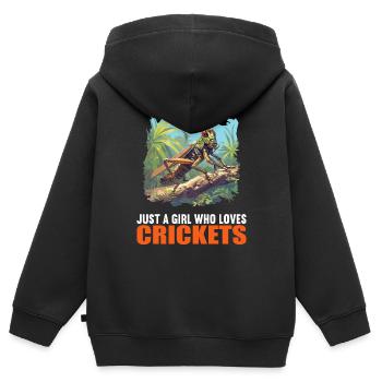 Grillen Grille - Kinder Premium Organic Zip Hoodie - Schwarz - Hinten - AI Model Kid Male (0cm)