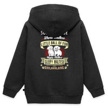 Soft Maltese Warm Maltese - Kids Premium Organic Zip-up Hoodie - black - Back - AI Model Kid Male (0cm)