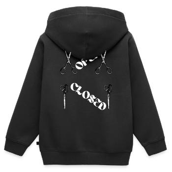 Frau Geschenk, Mann Geschenk, Humor T-Shirt, Humor - Kinder Premium Organic Zip Hoodie - Schwarz - Hinten - AI Model Kid Male (0cm)