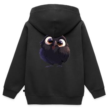 Corbeaux Corbeaux - Sweat Premium à capuche zippé enfant bio - noir - Dos - AI Model Kid Male (0cm)