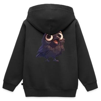 Corbeaux Corbeaux - Sweat Premium à capuche zippé enfant bio - noir - Dos - AI Model Kid Male (0cm)