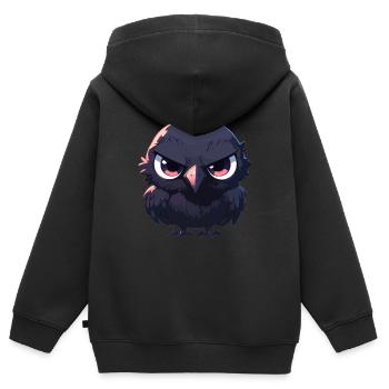 Corbeaux Corbeaux - Sweat Premium à capuche zippé enfant bio - noir - Dos - AI Model Kid Male (0cm)