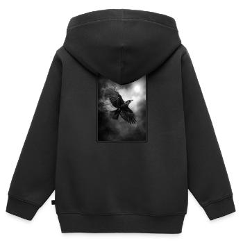 Corbeaux Corbeaux - Sweat Premium à capuche zippé enfant bio - noir - Dos - AI Model Kid Male (0cm)
