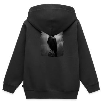 Corbeaux Corbeaux - Sweat Premium à capuche zippé enfant bio - noir - Dos - AI Model Kid Male (0cm)