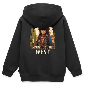 L’ DE L’OUEST - Sweat Premium à capuche zippé enfant bio - noir - Dos - AI Model Kid Male (0cm)