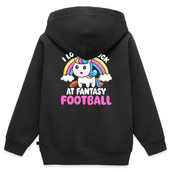 J’adore sucer au repêchage de Fantasy Football Commish - Sweat Premium à capuche zippé enfant bio - noir - Dos - AI Model Kid Male (0cm)