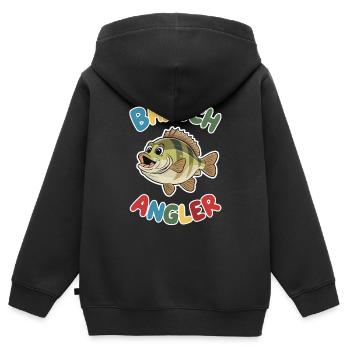 Barsch Angler für Kinder die Angeln & Fischen - Kinder Premium Organic Zip Hoodie - Schwarz - Hinten - AI Model Kid Male (0cm)