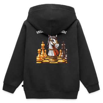 SCHACH KNIGHT IN CHECKMATE MODE - Kinder Premium Organic Zip Hoodie - Schwarz - Hinten - AI Model Kid Male (0cm)