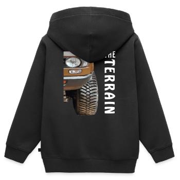 HORS TERRAIN AUTOMATIQUE - Sweat Premium à capuche zippé enfant bio - noir - Dos - AI Model Kid Male (0cm)